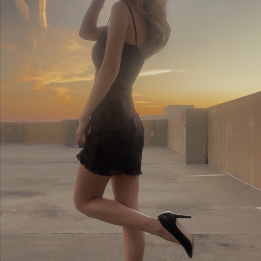 Elegant Black Lace Slip Dress